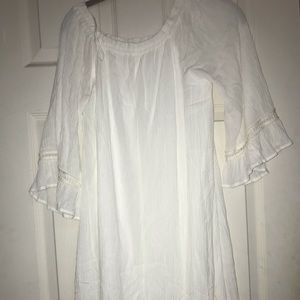 Off the shoulder white dress